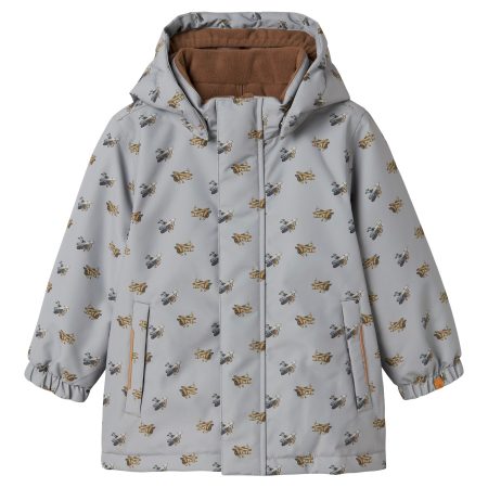 LIL ATELIER Vinterjakke SNOW10 Ultimate Grey Airplanes